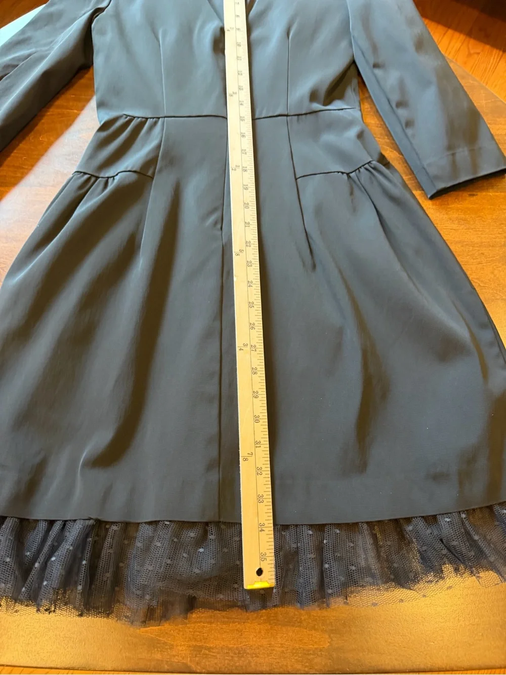 J. Crew Black Fit-and-Flare Mini Dress with Tulle Hem